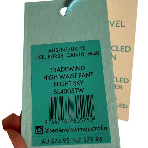 Sea Level Tradewind Night Sky High Waist Floral Print Bikini Swimsuit Bottoms 8 - Picture 11 of 13